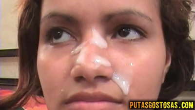 Тинка добија сперму на лицу после аналног секса